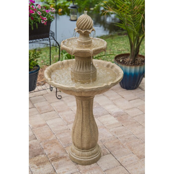 resin solar outdoor fountain with light